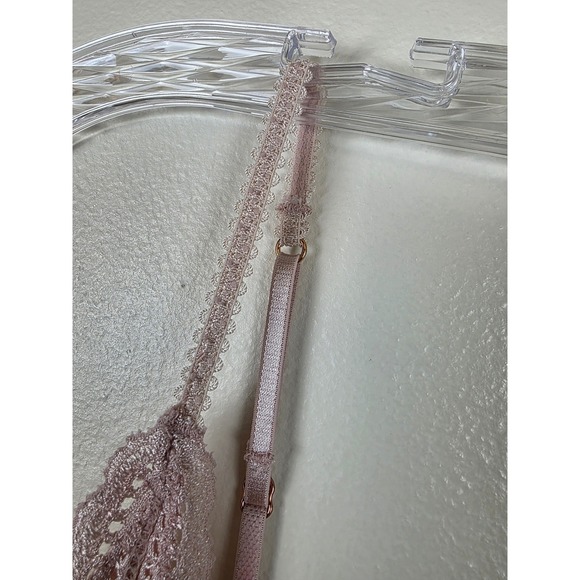 Eberjey Nightgown Womens M Dusty Rose Pink Lace Trim Sexy Babydoll Chemise NWT - Picture 9 of 14